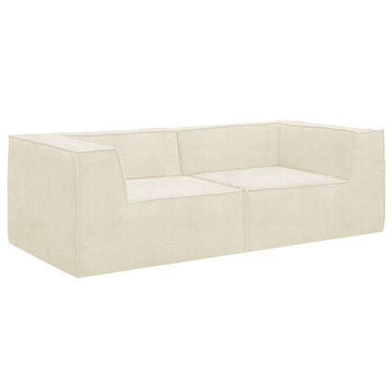 Sarantino Novi 3-Seater Modular Sofa with Ottoman in Cream Non-Slip Bottom Lounge.