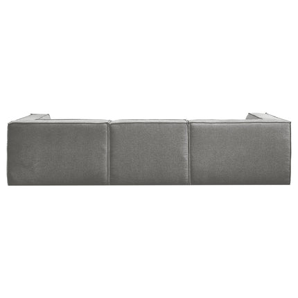 Sarantino Novi 3-Seater Modular Sofa with Ottoman in Grey Non-Slip Bottom Lounge.
