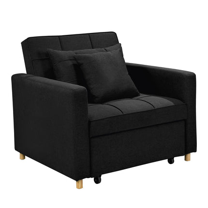 Sarantino Suri 3-in-1 Convertible Lounge Chair Bed - Black.