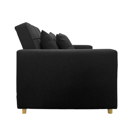 Sarantino Suri 3-in-1 Convertible Lounge Chair Bed - Black.