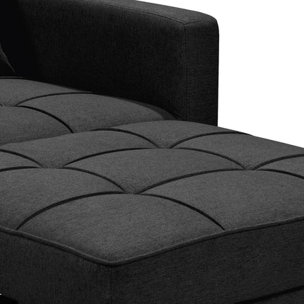 Sarantino Suri 3-in-1 Convertible Lounge Chair Bed - Black.