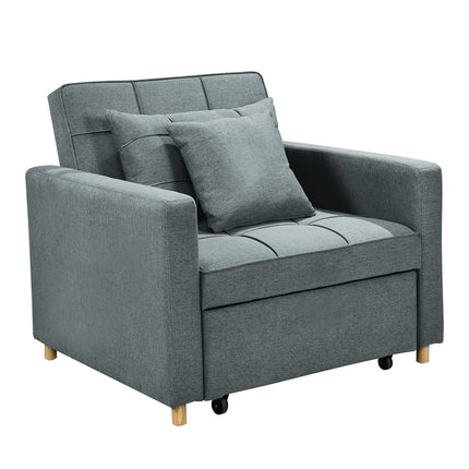Sarantino Suri 3-in-1 Convertible Sofa Chair Bed -  Airforce Blue.