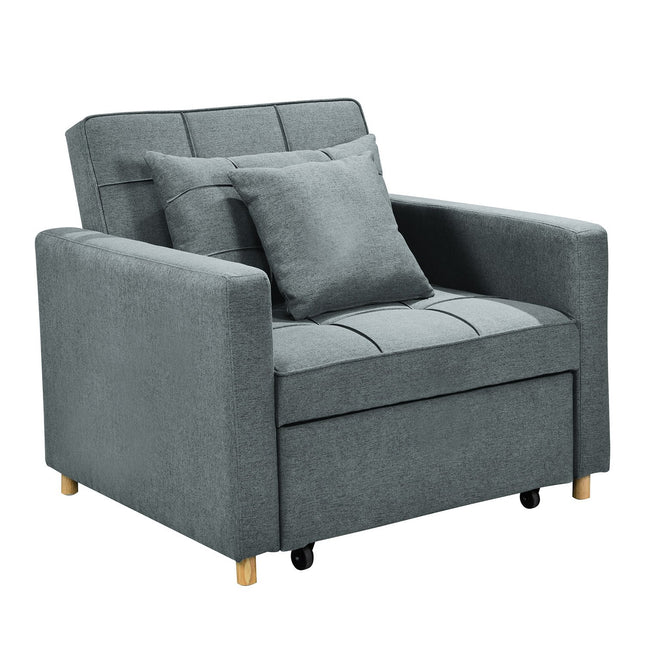 Sarantino Suri 3-in-1 Convertible Sofa Chair Bed -  Airforce Blue.