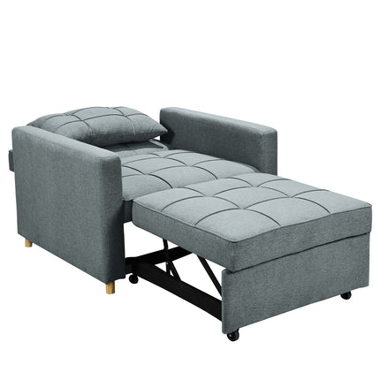 Sarantino Suri 3-in-1 Convertible Sofa Chair Bed -  Airforce Blue.