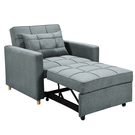 Sarantino Suri 3-in-1 Convertible Sofa Chair Bed -  Airforce Blue.