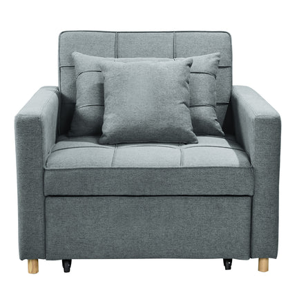 Sarantino Suri 3-in-1 Convertible Sofa Chair Bed -  Airforce Blue.