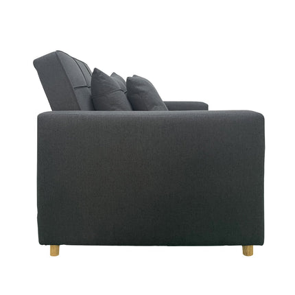 Sarantino Suri 3-in-1 Convertible Lounge Chair Bed - Dark Grey.