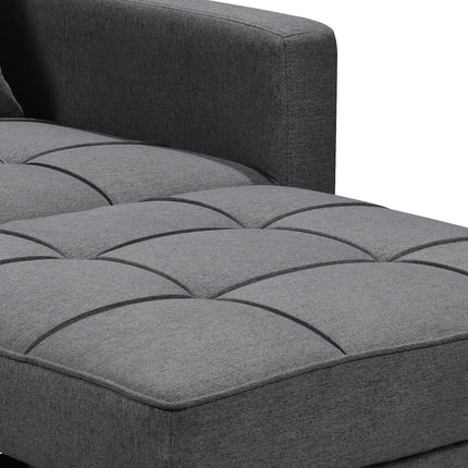 Sarantino Suri 3-in-1 Convertible Lounge Chair Bed - Dark Grey.
