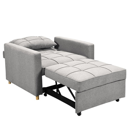 Sarantino Suri 3-in-1 Convertible Sofa Chair Bed Lounger - Light Grey.