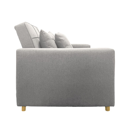 Sarantino Suri 3-in-1 Convertible Sofa Chair Bed Lounger - Light Grey.