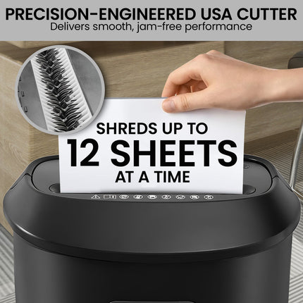 Centurion 25L 12-Sheet Paper Shredder Electric Cross-Cut Home & Office Cutter.