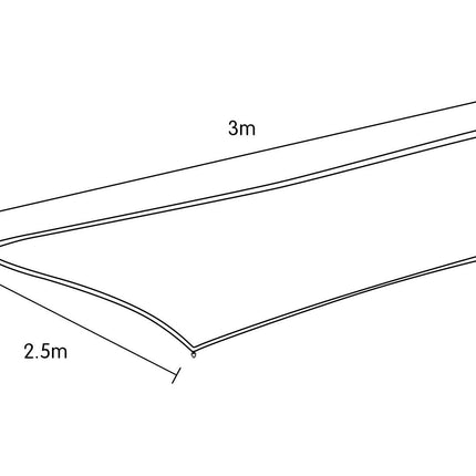 Wallaroo Rectangular Shade Sail 3 x 2.5m - Sand.