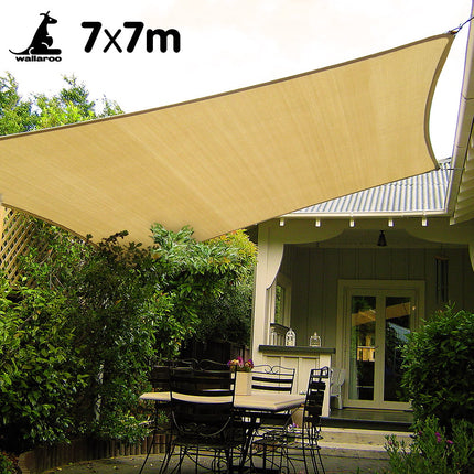 Wallaroo Rectangular Shade Sail 7m x 7m - Sand.