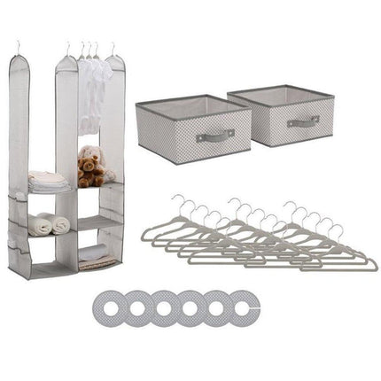 Delta Children 24 Piece Nursery Storage Set - Cool Grey Cool Grey.