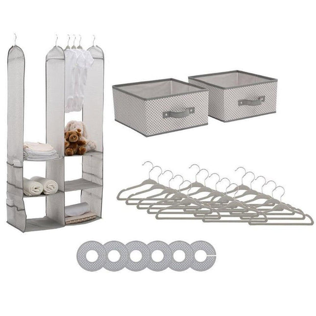 Delta Children 24 Piece Nursery Storage Set - Cool Grey Cool Grey.
