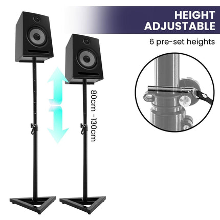 Karrera Adjustable Floor Speaker Stand Surround Sound - Black.