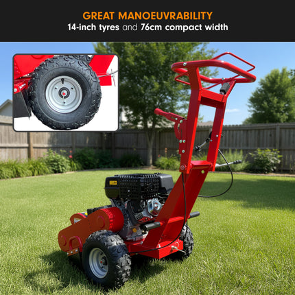 Ducar Stump Grinder 457cc 18HP Petrol Engine with Key Start & Tungsten Carbide Teeth.