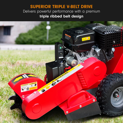 Ducar Stump Grinder 457cc 18HP Petrol Engine with Key Start & Tungsten Carbide Teeth.