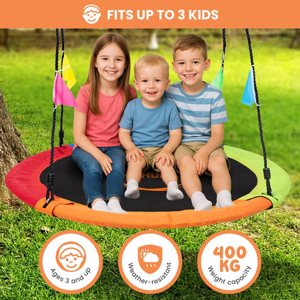 Kahuna Kids 1.2m Tree Saucer Swing Set Round 400kg With Straps Capacity Outdoor.