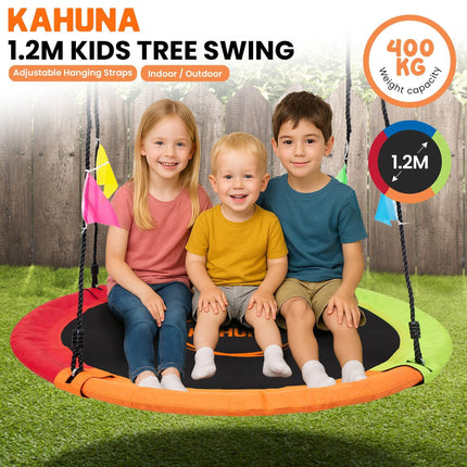 Kahuna Kids 1.2m Tree Saucer Swing Set Round 400kg With Straps Capacity Outdoor.
