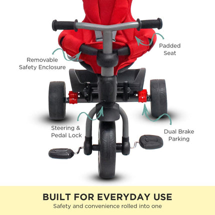 Veebee Explorer 3-stage Kids Trike With Canopy - Red.