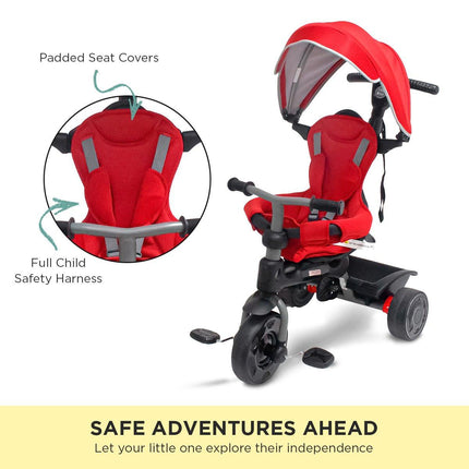 Veebee Explorer 3-stage Kids Trike With Canopy - Red.