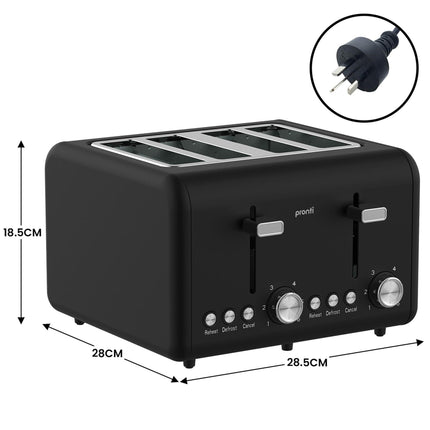 Pronti Breakfast Set with HomeMaid Coffee Machine, Silver Noir Toaster & Kettle.