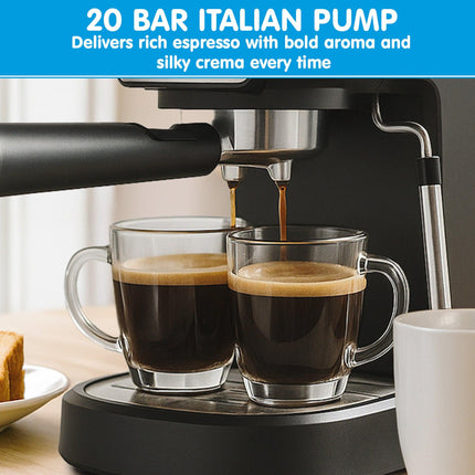 Pronti Breakfast Set with 1.25L Coffee Machine, Silver Noir Toaster & Kettle.