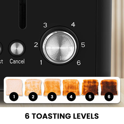 Pronti Breakfast Set with 1.25L Coffee Machine, Silver Noir Toaster & Kettle.