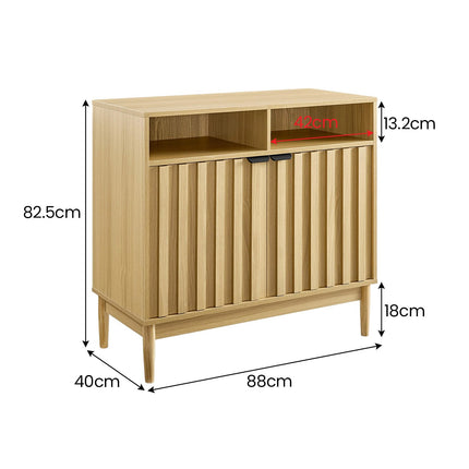 Sarantino Eleni 2-Door Sideboard Buffet Hallway Cabinet Storage Console Cupboard in Natural.