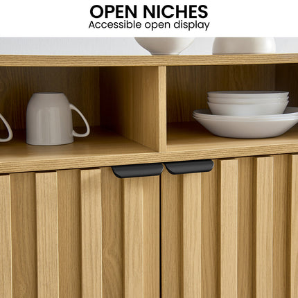 Sarantino Eleni 2-Door Sideboard Buffet Hallway Cabinet Storage Console Cupboard in Natural.