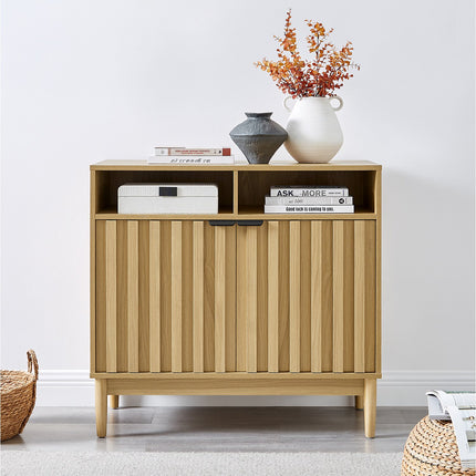 Sarantino Eleni 2-Door Sideboard Buffet Hallway Cabinet Storage Console Cupboard in Natural.