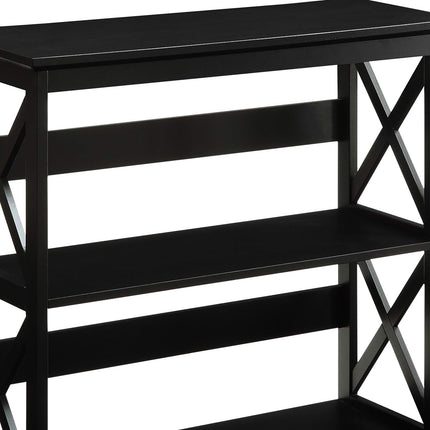 Sarantino Lucas 3-Tier Bookshelf Display Rack in Black.