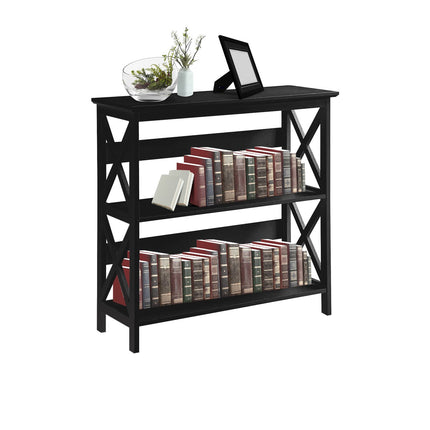 Sarantino Lucas 3-Tier Bookshelf Display Rack in Black.