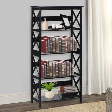 Sarantino Daphne 5-tier Cross Panel Bookshelf.