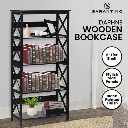 Sarantino Daphne 5-tier Cross Panel Bookshelf.