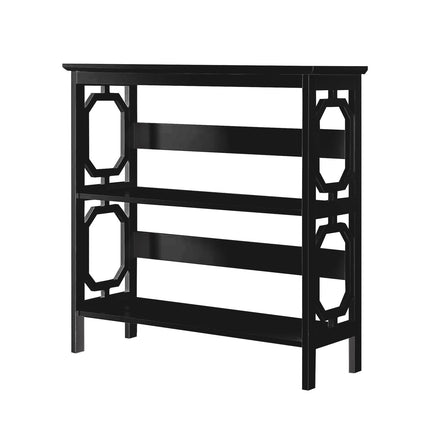 Sarantino Laurel 3-Tier Bookshelf Display Rack in Black.
