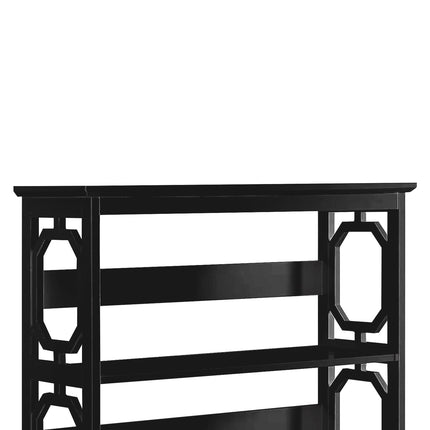Sarantino Laurel 3-Tier Bookshelf Display Rack in Black.