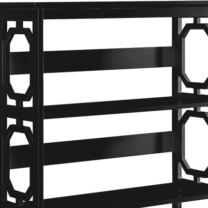 Sarantino Laurel 3-Tier Bookshelf Display Rack in Black.