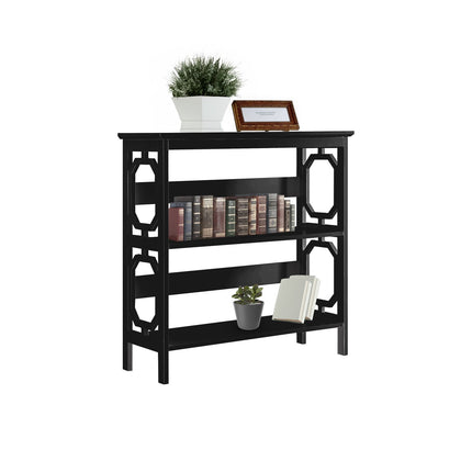 Sarantino Laurel 3-Tier Bookshelf Display Rack in Black.