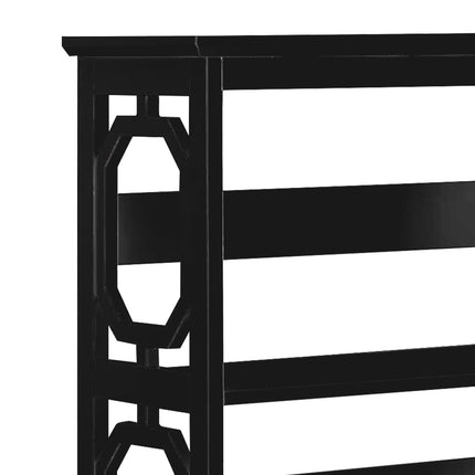 Sarantino Laurel 3-Tier Bookshelf Display Rack in Black.