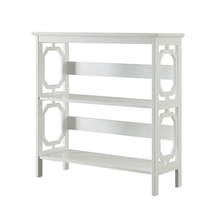 Sarantino Laurel 3-Tier Bookshelf Display Rack in White.