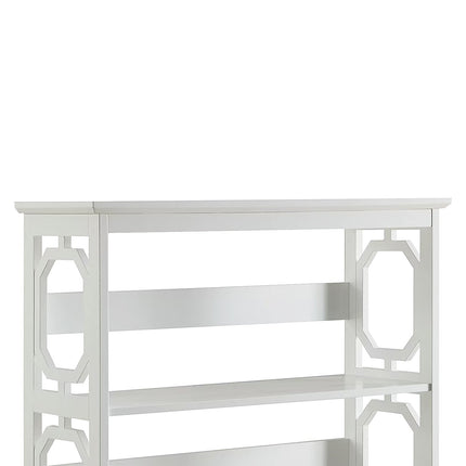 Sarantino Laurel 3-Tier Bookshelf Display Rack in White.