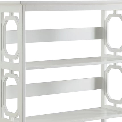 Sarantino Laurel 3-Tier Bookshelf Display Rack in White.
