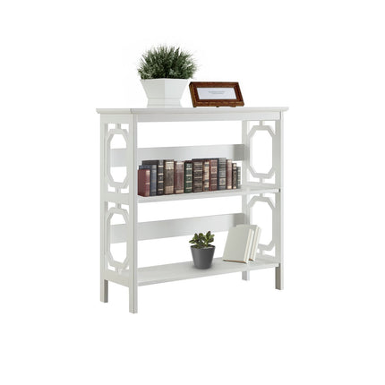 Sarantino Laurel 3-Tier Bookshelf Display Rack in White.