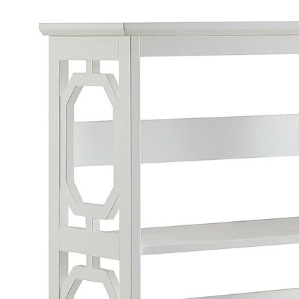Sarantino Laurel 3-Tier Bookshelf Display Rack in White.