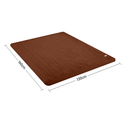 Laura Hill Heated Electric Blanket Throw Rug Coral Warm Fleece Brown.