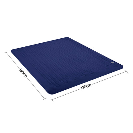 Laura Hill Heated Electric Blanket Coral Warm Fleece Winter Blue.
