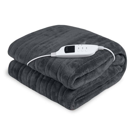 Laura Hill Heated Electric Blanket Throw Rug Coral Warm Fleece Grey.