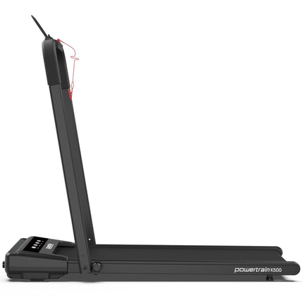 Powertrain K500 Walking Pad Treadmill 2 in 1 Foldable Walking & Running Machine w/2.5HP Motor Dual LED Displays 2 Level.